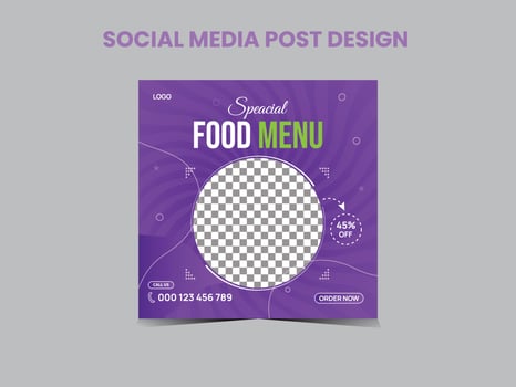 Food menu social media post design vector