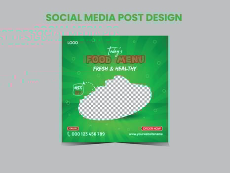 Food menu social media post design vector