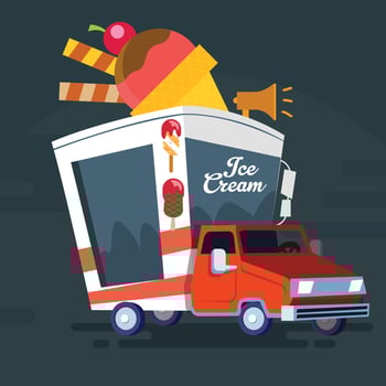 Ice Cream van background poster vector