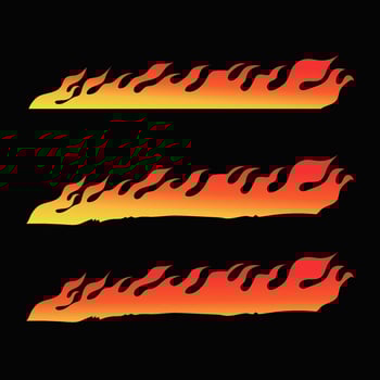 Hand drawn fire illustration on black background for element design. silhouette of flames for design element. vector