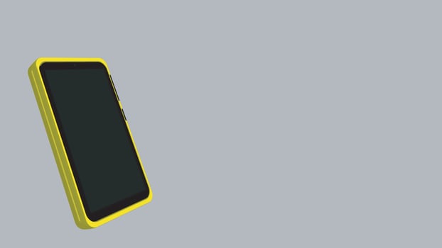 3D phone illustration isolated on gray white background with clipping paths vector
