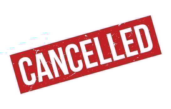 Cancelled Rubber Grunge Stamp Seal Vector Illustration