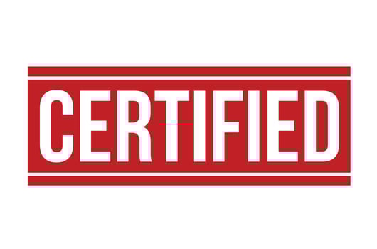 Certified Rubber Stamp. Red Certified Rubber Grunge Stamp Seal Vector Illustration - Vector