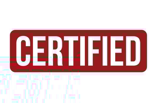 Certified Rubber Stamp. Red Certified Rubber Grunge Stamp Seal Vector Illustration - Vector