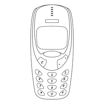 classic keypad mobile phones coloring pages vector, coloring pages for kids. vector