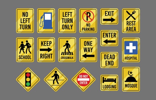 Regulatory Road Signs Template vector
