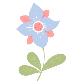 Blue flower. sticker png