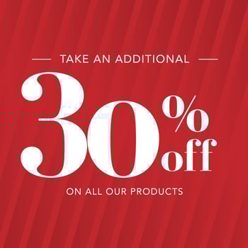 30 off discount promotional banner on a red background vector