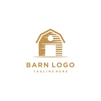 Wood Barn Farmhouse. Vintage Retro Logo design vector