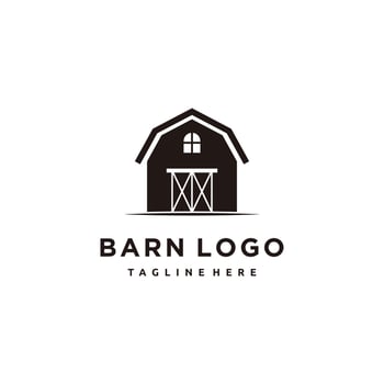 Wood Barn Farmhouse. Minimalist Vintage Retro Logo design vector