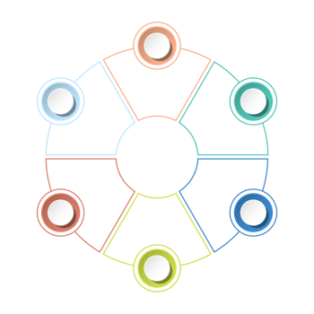 Infographic with 6 steps, process or options. png