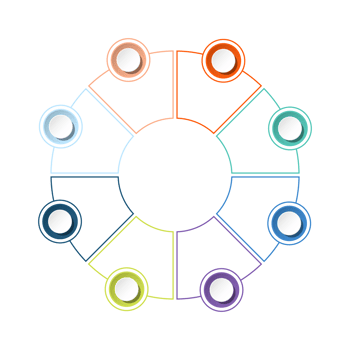 Infographic with 8 steps, process or options. png
