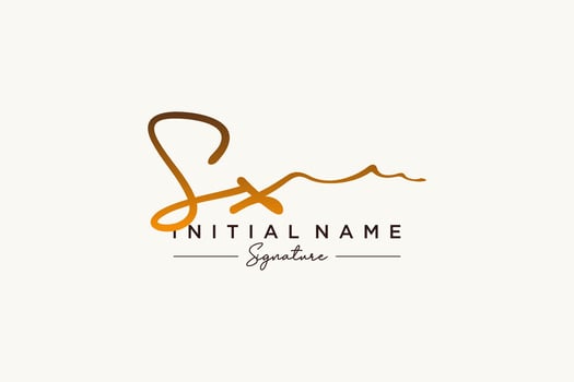 Initial SX signature logo template vector. Hand drawn Calligraphy lettering Vector illustration.