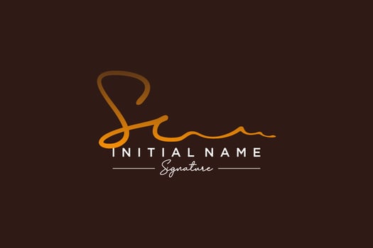 Initial SC signature logo template vector. Hand drawn Calligraphy lettering Vector illustration.