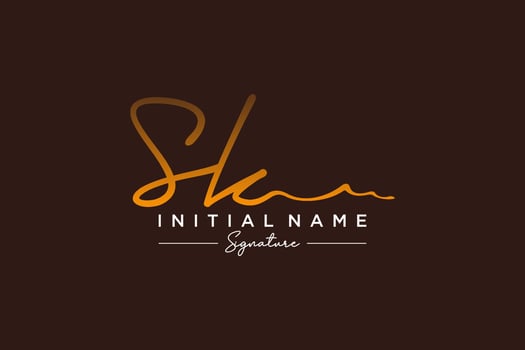 Initial SK signature logo template vector. Hand drawn Calligraphy lettering Vector illustration.