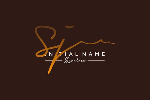Initial SJ signature logo template vector. Hand drawn Calligraphy lettering Vector illustration.