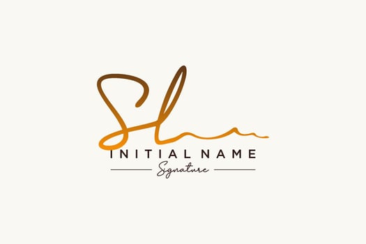 Initial SL signature logo template vector. Hand drawn Calligraphy lettering Vector illustration.