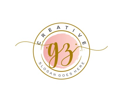 initial GZ Feminine logo beauty monogram and elegant logo design, handwriting logo of initial signature, wedding, fashion, floral and botanical with creative template. vector
