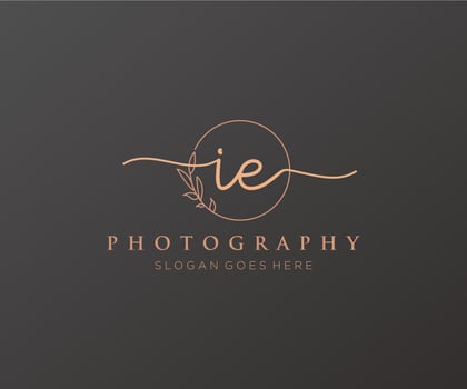 Initial IE feminine logo. Usable for Nature, Salon, Spa, Cosmetic and Beauty Logos. Flat Vector Logo Design Template Element.