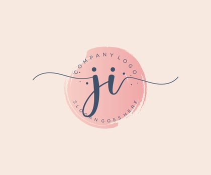 Initial JI feminine logo. Usable for Nature, Salon, Spa, Cosmetic and Beauty Logos. Flat Vector Logo Design Template Element.