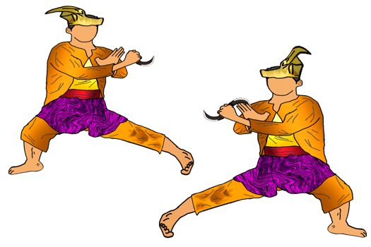 Malay warrior movement with Malay Nusantara traditional weapon call KERAMBIT png