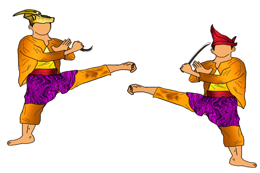 silat warrior movement with weapon png
