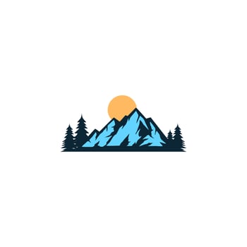 mountain vector logo design. Mountain climber.
