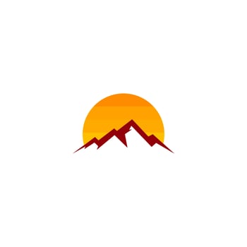 mountain vector logo design. Mountain climber.
