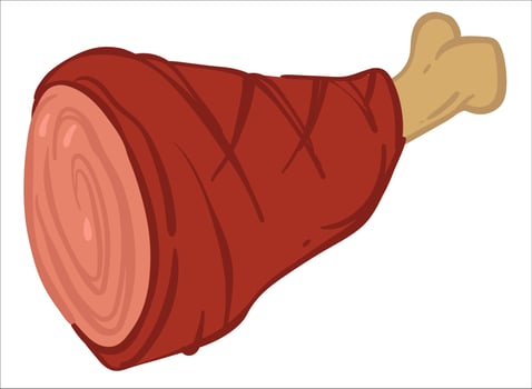 Smoked chicken meat, homemade or served in diner vector