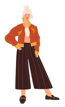 Fashionable woman or model showing trendy clothes vector
