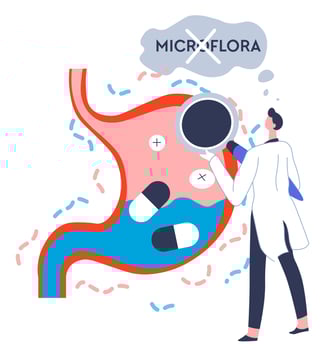 Examination or chekup of digestive system and microflora vector