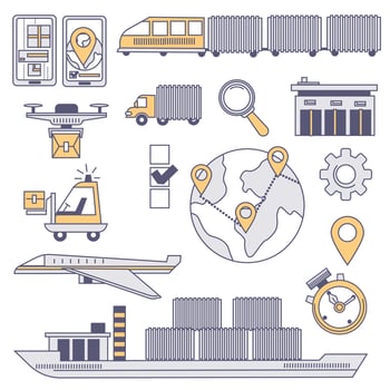 Worldwide logistics and transportation of goods vector