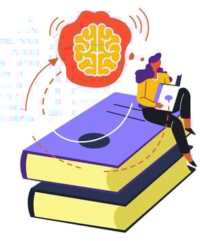 Self education and knowledge obtaining by reading books vector