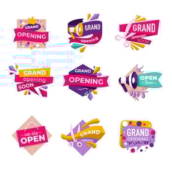 Grand opening soon, announcement of new shops vector