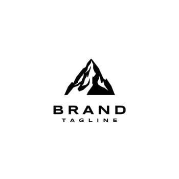 The Peak Silhouette of Mountain Logo Design. Logo Design About Wild Adventure That Generates Adrenaline Illustrated With Brave and Challenging Mountain Peaks. vector