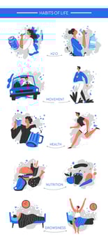 Changing bad habits of life, healthy and active lifestyle vector
