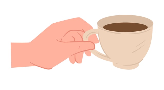 Hand holding cup with tea or coffee vector