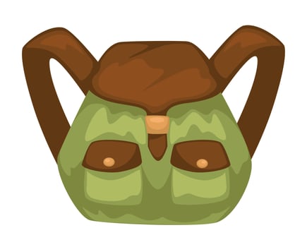 Small urban backpack with leather and fabric, stylish accessory vector