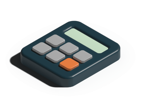3d illustration of calculator png
