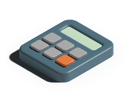 3d illustration of calculator png
