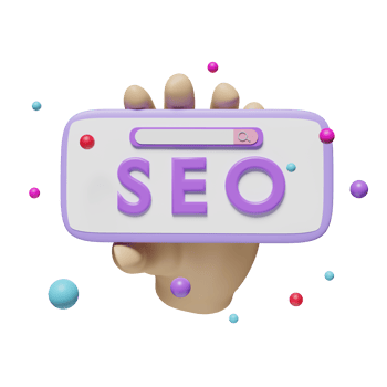 3D SEO, Search Engine Optimization with hand holds mobile phone, smartphone icons, search bar, magnifying isolated. online social concept, 3d render illustration png