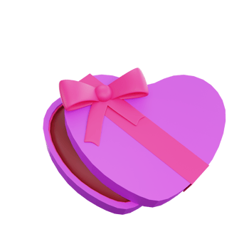 3d rendering valentine's day chocolate box icon png