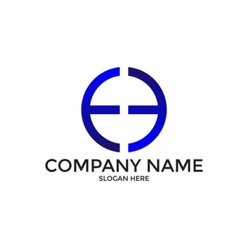Letters E dan E gradient initial logo vector