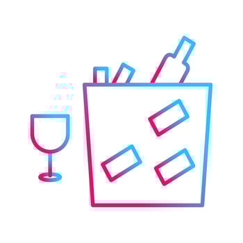 Unique Wine Bottle in Ice Vector Icon