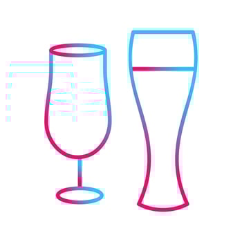 Unique Beer Glasses Vector Icon