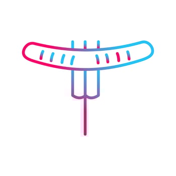 Sausage on Fork Vector Icon