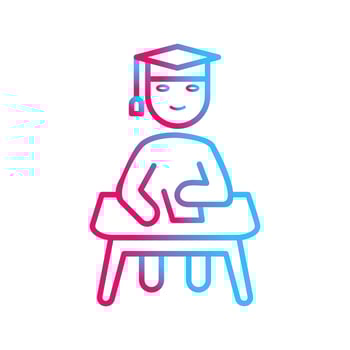 Unique Studying on Desk Vector Icon