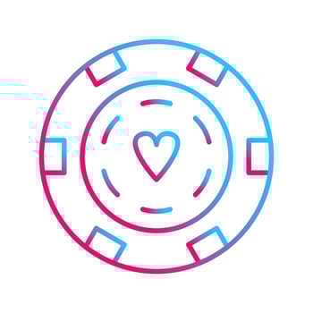 Unique Poker Chips Vector Icon