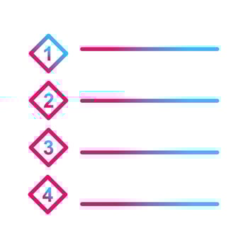 Unique Numbered list Vector Icon