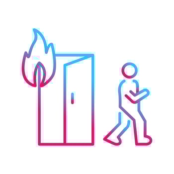 Unique Running from Fire Vector Icon
